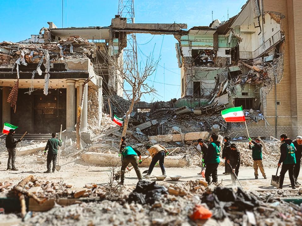 Zerstörung im Zentrum Teherans nach Bombenangriffen