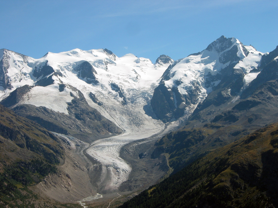 Die Gletscher in der Schweiz haben seit 2010 jährlich zwei Prozent ihrer Masse verloren. Hier der Morteratschgletscher GR, 2007.