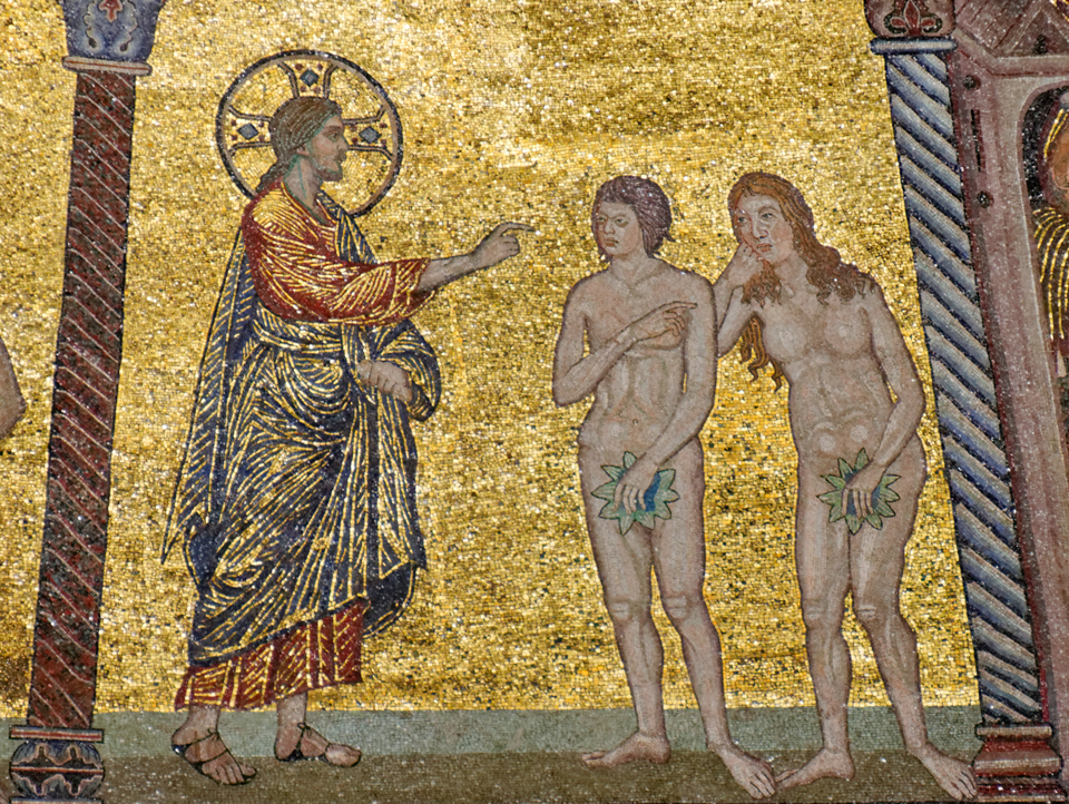 Vertreibung von Adam und Eva: Mosaik