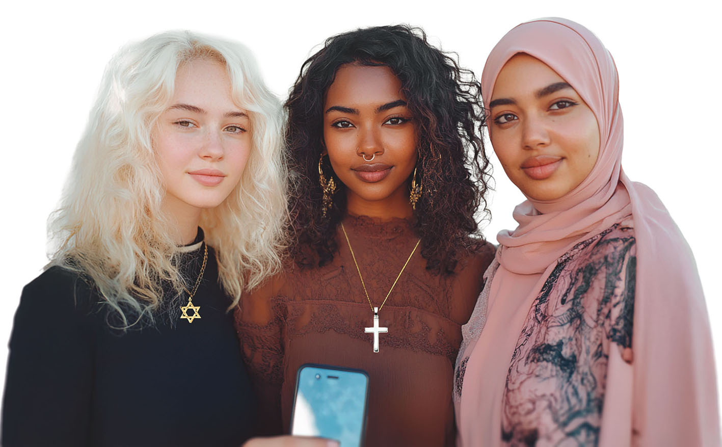 Symbolfoto für eine jüdische, christliche und muslimische Influencerin auf Instagram