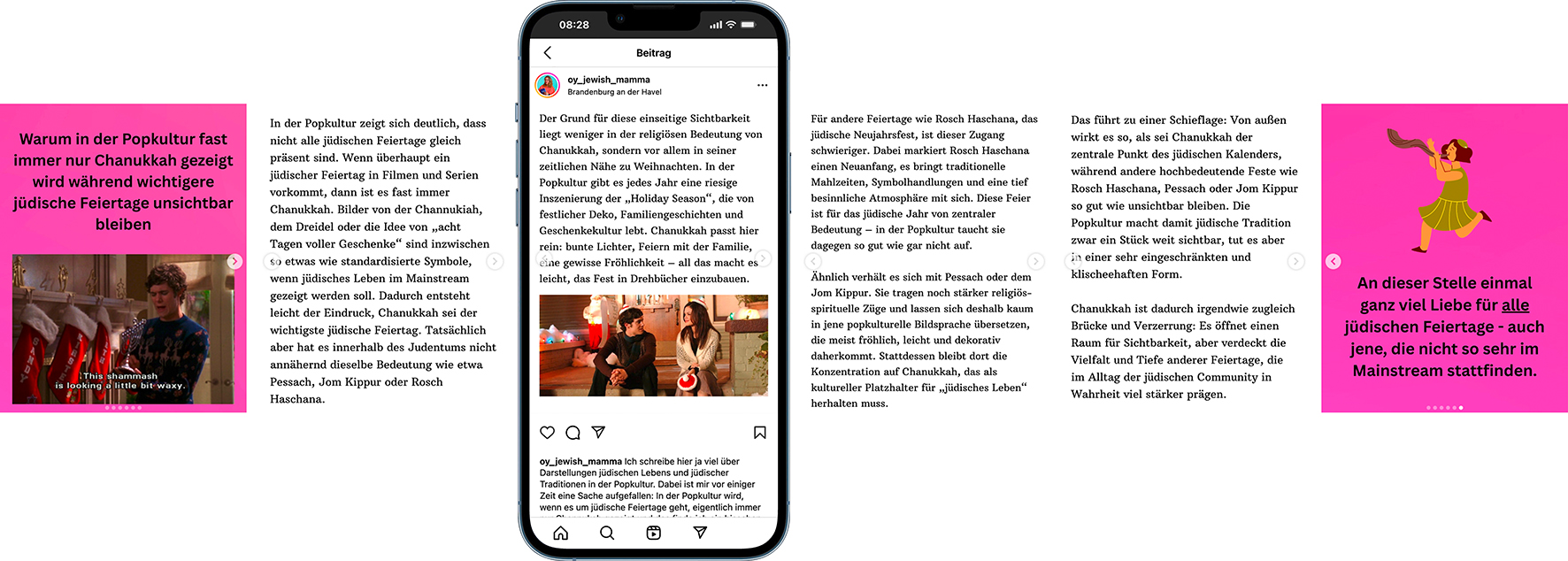 Insta-Karussell zum Feiertag Chanukkha