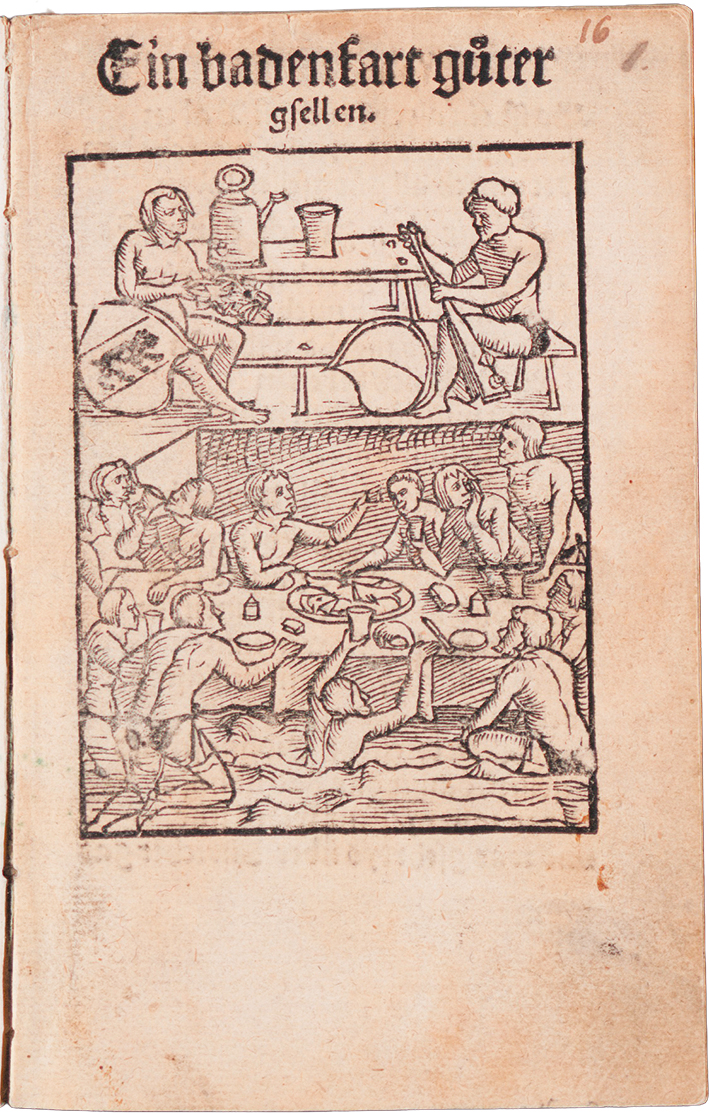Blatt aus « Ein badenfart guoter gesellen » von Hans Achtsinit von ca. 1526